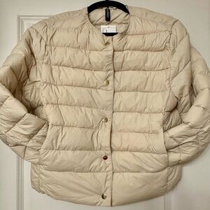 H&M Light Beige Quilted Puffer Jacket